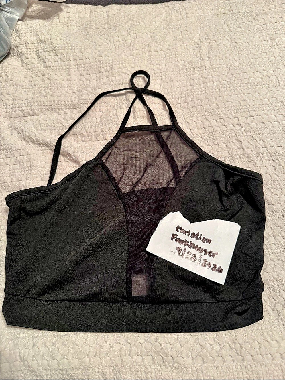 Black Mesh Crop Top